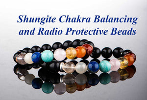 Shungite EMF Protective Bracelet with Chakra Gems